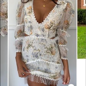 Jaus White Cutout Mini Dress